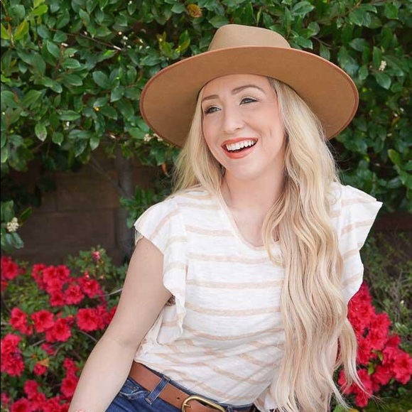 Ruffle Sleeve Super Soft Striped Tee - Picture 2 of 3